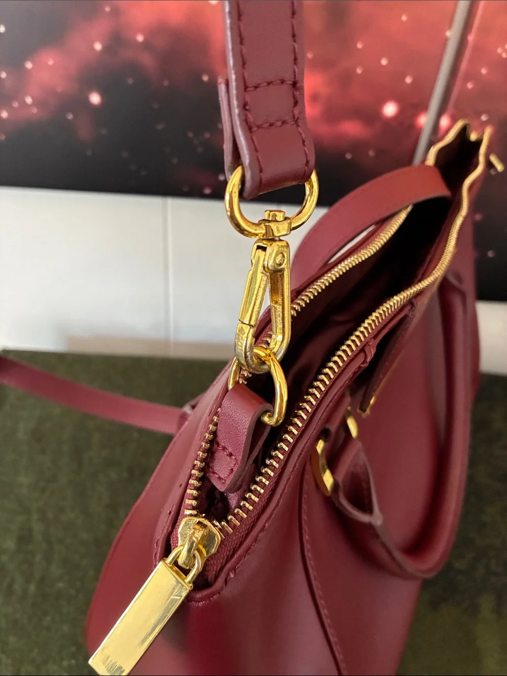 Joy & Iman Burgundy Satchel